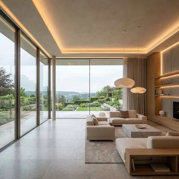 Interior renovation of a modern minimalist living room