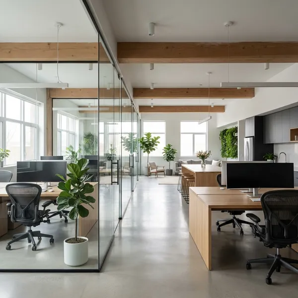 Réaménagement minimaliste d'espaces de bureaux